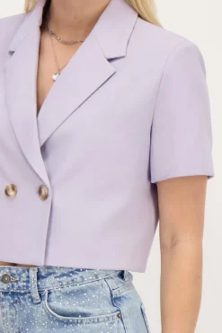 My Jewellery Blazer Court Lilas à Manches Courtes Violet/Violet clair New