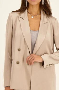 My Jewellery Blazer Croisé Beige Satiné Best