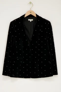 My Jewellery Blazer En Velours Noir Avec Perles Clearance