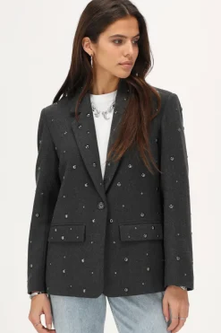 My Jewellery Blazer Gris Foncé Avec Clous Hot