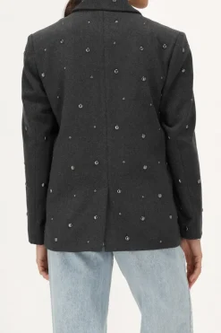 My Jewellery Blazer Gris Foncé Avec Clous Hot