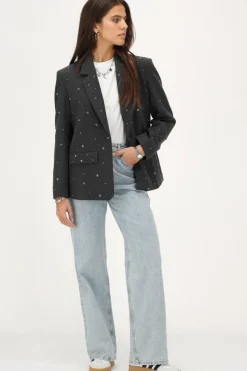 My Jewellery Blazer Gris Foncé Avec Clous Hot