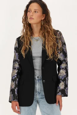 My Jewellery Blazer Noir Avec Manches En Jacquard Fashion
