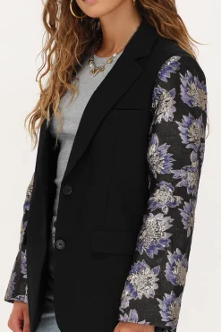 My Jewellery Blazer Noir Avec Manches En Jacquard Fashion