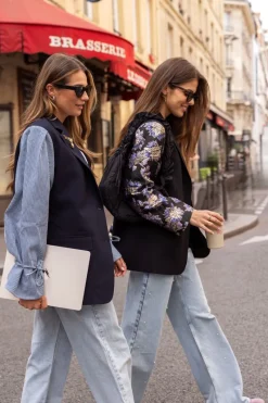 My Jewellery Blazer Noir Avec Manches En Jacquard Fashion