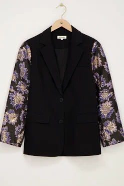 My Jewellery Blazer Noir Avec Manches En Jacquard Fashion