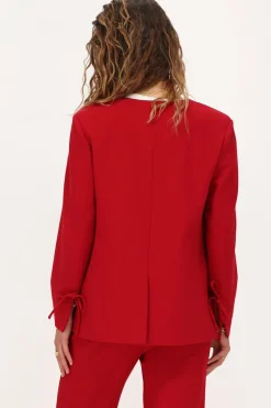 My Jewellery Blazer Rouge Avec Noeud Best