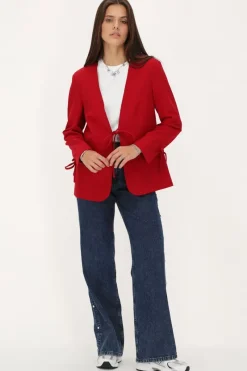 My Jewellery Blazer Rouge Avec Noeud Best