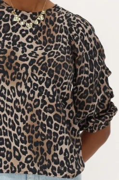 My Jewellery Blouse à Manches Bouffantes Imprimées Léopard Sale
