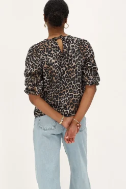 My Jewellery Blouse à Manches Bouffantes Imprimées Léopard Sale