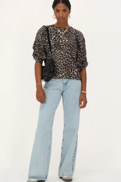 My Jewellery Blouse à Manches Bouffantes Imprimées Léopard Sale