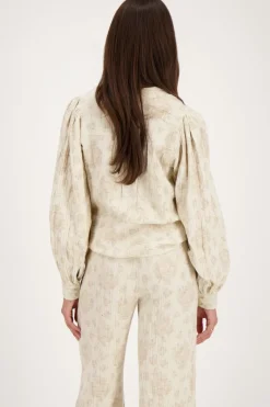 My Jewellery Blouse Beige à Imprimé Fleuri Jacquard Best