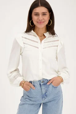 My Jewellery Blouse Blanche à Volants Et Rubans Hot