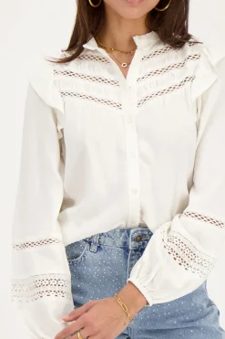 My Jewellery Blouse Blanche à Volants Et Rubans Hot