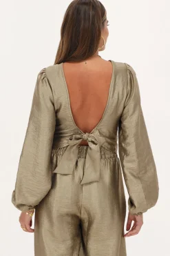 My Jewellery Blouse En Bronze Avec Nœud Au Dos Doré/Bronze Best