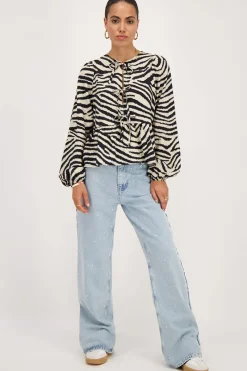 My Jewellery Blouse Imprimée Zèbre Avec Nœuds Hot