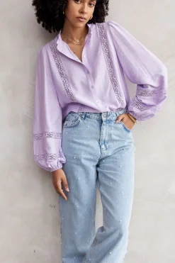My Jewellery Blouse Lilas à Dentelle Violet clair Clearance