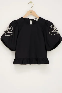 My Jewellery Blouse e à Motifs Fleuris Et Nœuds Dans Le Dos Noir Hot