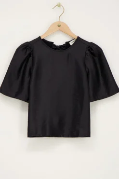 My Jewellery Blouse e Avec Manches Plissées Et Nœuds Noir Clearance