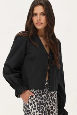 My Jewellery Blouse Noire Avec Nœuds Et Rayures Online