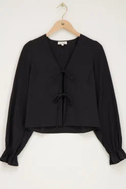 My Jewellery Blouse Noire Avec Nœuds Et Rayures Online