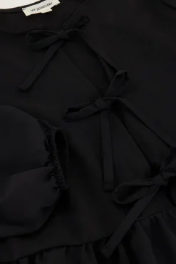 My Jewellery Blouse Noire Avec Nœuds Et Manches Longues Online