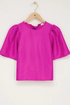 My Jewellery Blouse Avec Manches Plissées Et Nœuds Rose Clearance