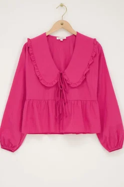 My Jewellery Blouse Rayée Avec Nœuds Rose Clearance