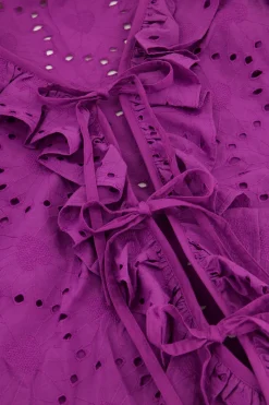 My Jewellery Blouse Violette Avec Broderies Et Nœuds Best
