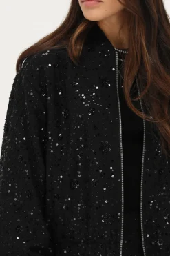 My Jewellery Blouson Bomber Noir à Paillettes Clearance