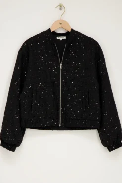 My Jewellery Blouson Bomber Noir à Paillettes Clearance