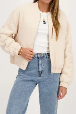 My Jewellery Bomber Beige En Mousseline Outlet