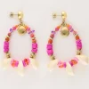 My Jewellery Boucle D'oreille Art Avec Perles Roses Et Coquillages Clearance