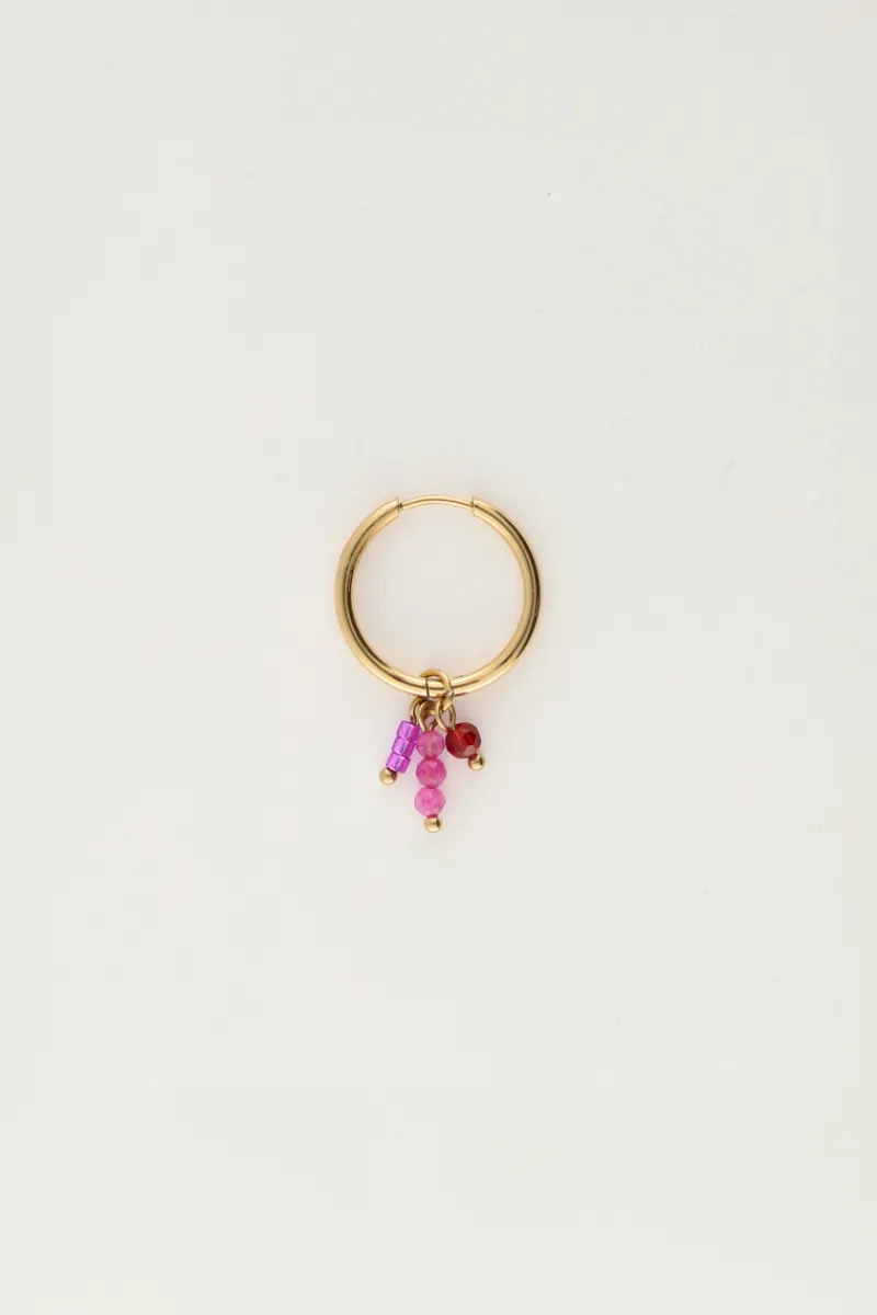 My Jewellery Boucle D'oreille Unique Avec Perles Roses Discount