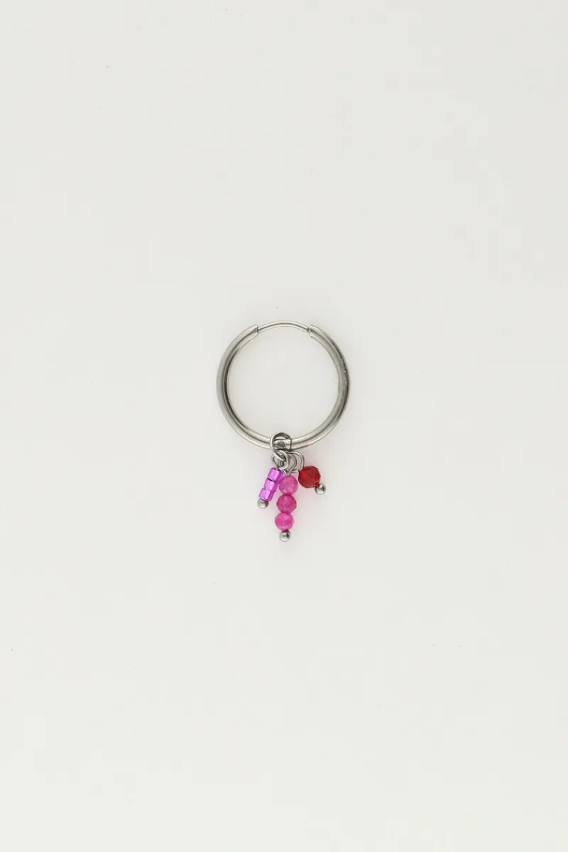 My Jewellery Boucle D'oreille Unique Avec Perles Roses Discount