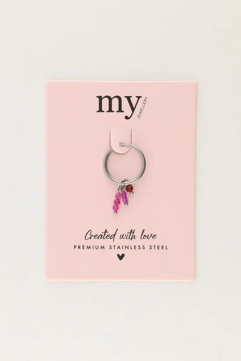 My Jewellery Boucle D'oreille Unique Avec Perles Roses Discount