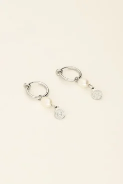 My Jewellery Boucles D’oreilles à Clip à Perle Et Médaillon Sale