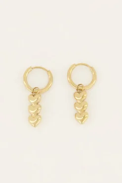 My Jewellery Boucles D’oreilles à Trois Cœurs Clearance