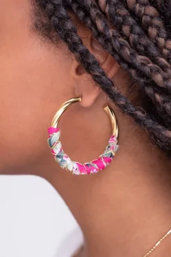 My Jewellery Boucles D'oreilles Art Avec Tresse Rose Best