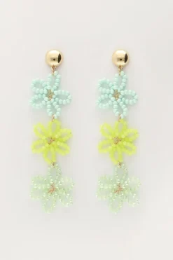 My Jewellery Boucles D'oreilles Avec 3 Fleurs Vertes Discount
