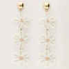 My Jewellery Boucles D'oreilles Avec 3 Fleurs Blanches Fashion