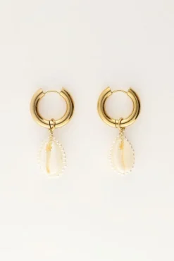 My Jewellery Boucles D'oreilles Avec Coquillage Et Perles Fashion