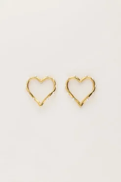 My Jewellery Boucles D'oreilles Avec Cœur Ouvert Et Perles Fashion