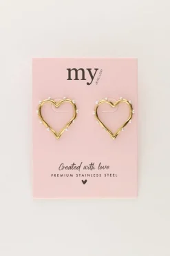 My Jewellery Boucles D'oreilles Avec Cœur Ouvert Et Perles Fashion