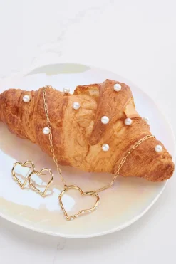 My Jewellery Boucles D'oreilles Avec Cœur Ouvert Et Perles Fashion