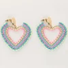 My Jewellery Boucles D'oreilles Avec Cœur En Perles Multicolores Fashion