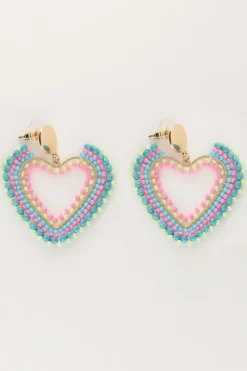 My Jewellery Boucles D'oreilles Avec Cœur En Perles Multicolores Fashion