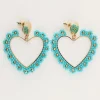 My Jewellery Boucles D'oreilles Avec Cœur Floral Bleu Sale