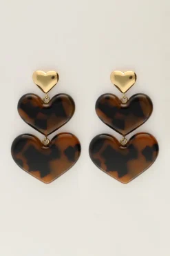 My Jewellery Boucles D'oreilles Avec Cœurs Imprimés Léopard Outlet