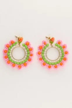My Jewellery Boucles D'oreilles Avec Fleurs Roses Best